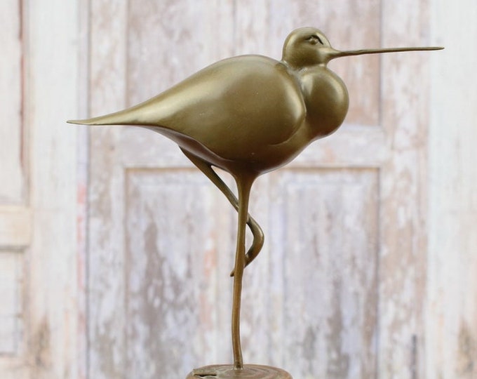 Lifesize Bird Snap Bronze Sculpture - Vintage Figure Bird Bronze Sculpture - Exclusive Gift Idea - Home Decor