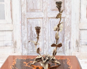 Gilded Bronze Candlestick, Candelabrum Bronze, Candleholder Bronze, Candlestick Stand, Gift Idea, Home Decor, Richly Decorated