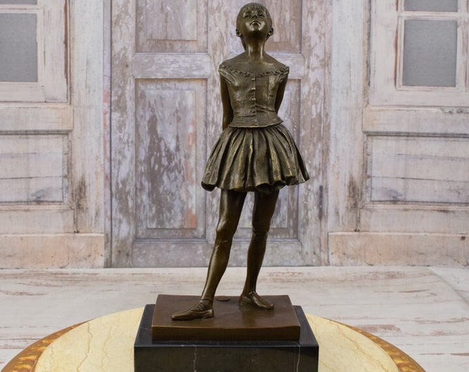 14 Year Old Dancer, Edgar Degas Bronze Figure 40cm in Skirt, Gift for Dancer, Foundry Mark, Young Dancer Statue Bronze, Elegant Gift