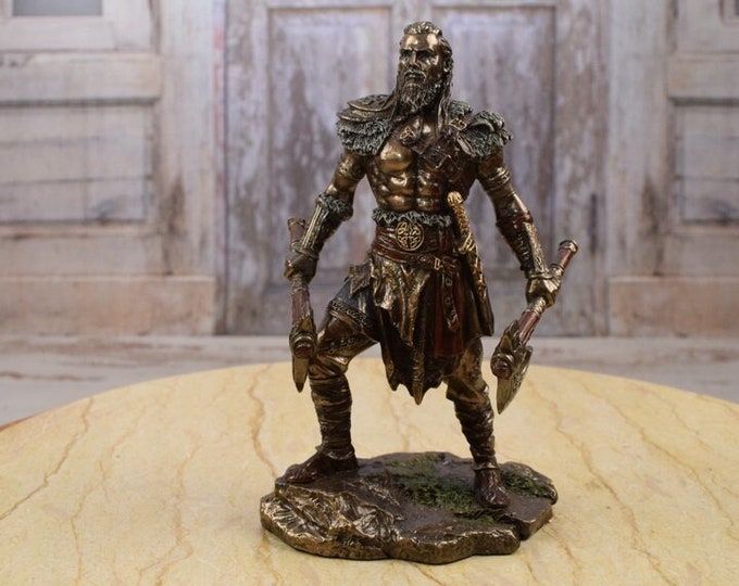 Viking with Two Axes - Warrior Statue - Symbol of Strength and Victory - Office Gift - Gift for Boss - Home Decor - Gift Idea
