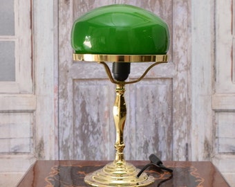 Lampe De Bureau Bibliothèque Vintage Laiton Vert