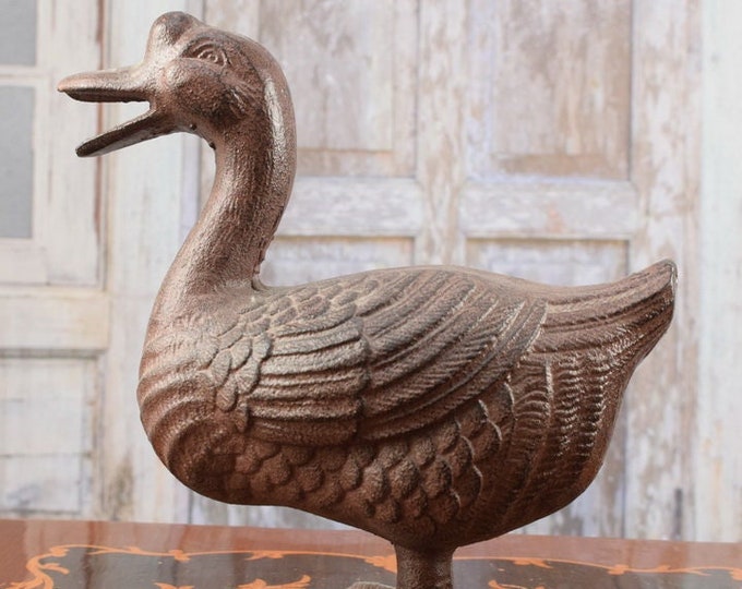 Cast Iron Duck Statue - Duck Figurine Sculpture - Home and Garden Decor - Richly Decorated - Art Work Figurine - Unique Gift