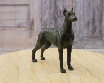 Limited Bronze Green Dog Doberman - Dog Sculpture Bronze - Exclusive Statue - Premium Gift Idea - Home Decor - Gift Idea