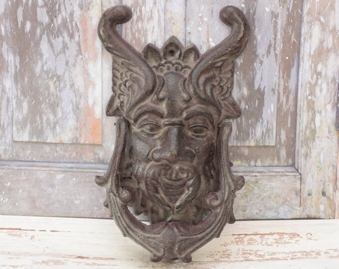 Cast Iron Monster Door Knocker - Devil Door Knocker - Halloween Decor - Gift Halloween - Monster Statue - Home and Door Decor