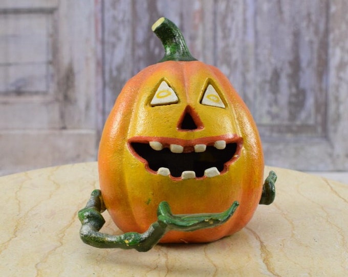 Cast Iron Money Bank Pumpkin - Mechanical Bank Funny Pumpkin - Vintage Gift - Home Decor - Gift for Halloween - Funny Gift