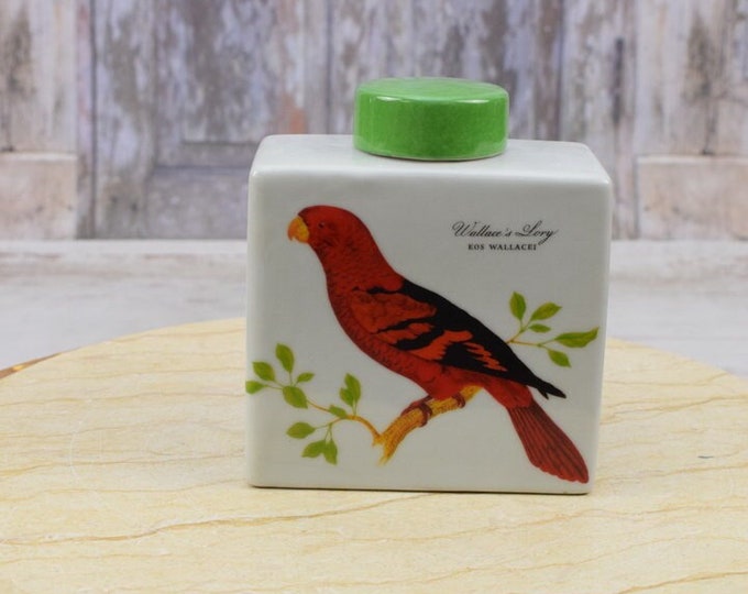 Inkwell Porcelain Parrots Design - Porcelain Painted Inkstand - Inkstand Home and Office Decor - Porcelain Gift to Office - Home Decor