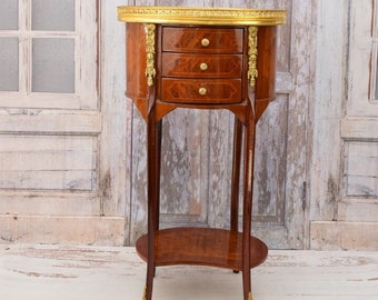 Commode French Louis XVI  Style - Night Stand - Chest of Drawers - Wooden Table Bronze Ornaments