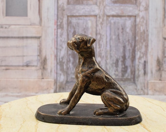 Cast Iron English Bulldog - Funny Dog Sculpture - Dog Figurine - Exclusive Gift Idea - Vintage Statue - Home and Garden Decor