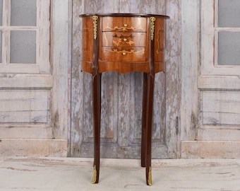Commode French Louis XVI  Style - Night Stand - Chest of Drawers - Wooden Table Bronze Ornaments
