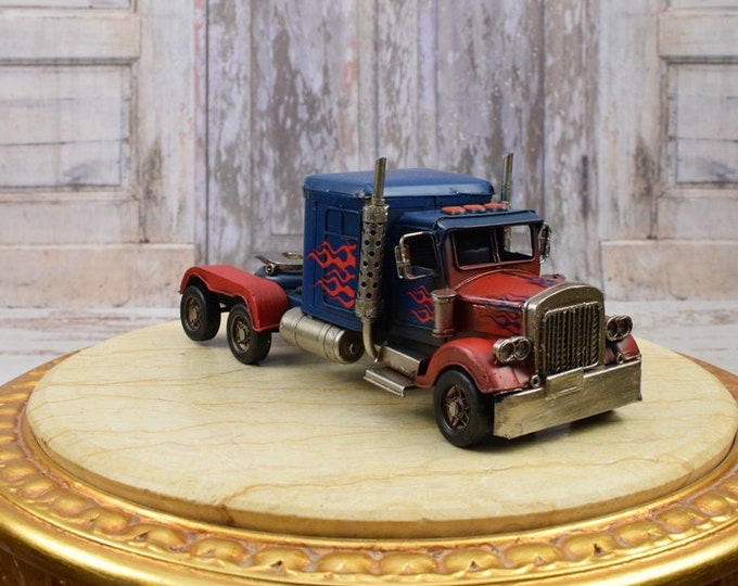 Vintage Metal Truck - American TIR Vintage - Old Classic TIR - Tir Toy -  Collector Item - Home Decor - Old School Model - Gift for Driver