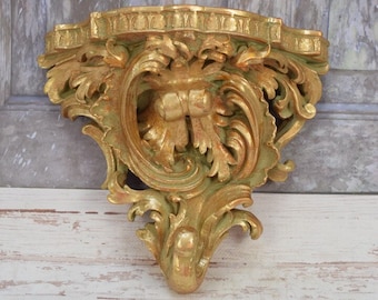 Vintage Style Gold Wall Console Shelf: Home Decor