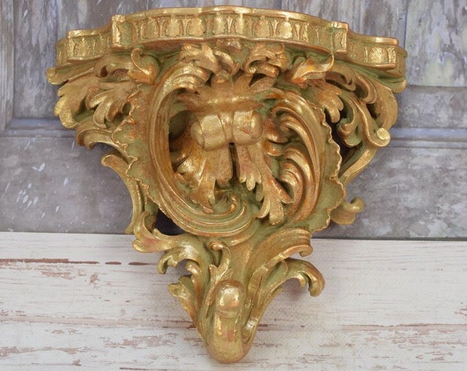 Gold Wall Console - Shelf Vintage Style - Shelf Gold Hanging - Art Work Console - Wall Decor - Home Decor - Gift for Housewarming