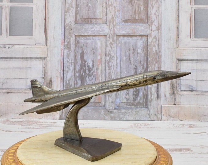 Cast Iron Model Aircraft Concorde - Airplane Classic Silver Model Toy - Plane Old School - Gift for Pilot