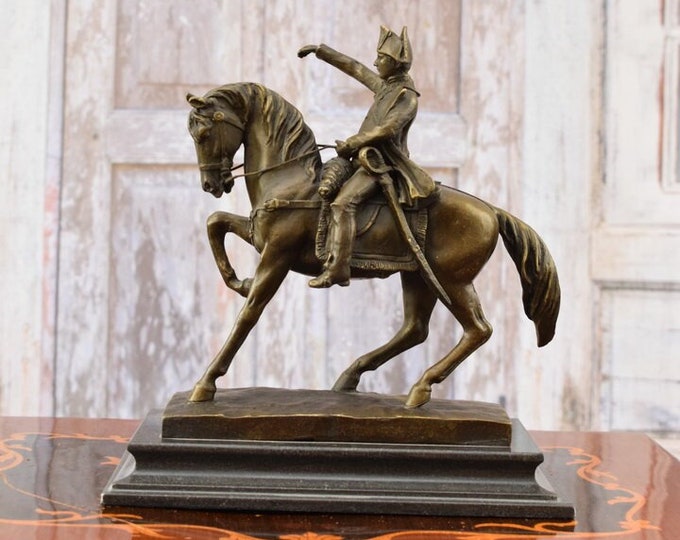 Napoleon Bonaparte on Horse Statue - French military man, politician, Emperor of the French and King of Italy -