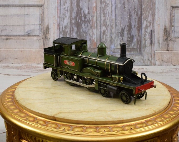 Green Vintage Locomotive - Collector Train Metal Model - Toy Train - Old School Model - Collector Item - Home Decor - Gift for Birthday