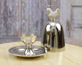 Aluminum Rooster Egg Stand: Regency Kitchen Decor