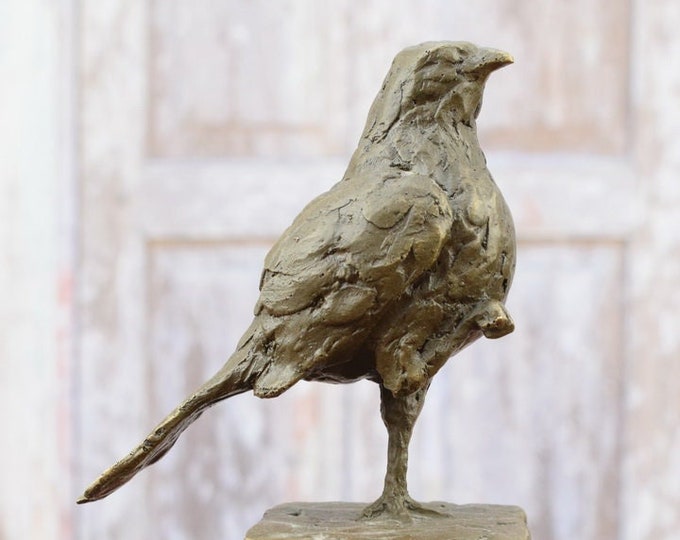 Amazing Dignified Sparrow Bird Bronze Sculpture - Sparrow Figure Bronze Sculpture - Exclusive Gift Idea - Home Decor
