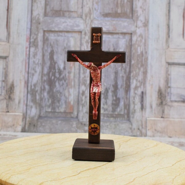 Pasión de Cristo - Crucifijo de la Pasión Cruz Jesús - Crucifijo de madera Cristo en la Cruz - Cruz de Obra de Arte - Arte Católico - Regalo Religioso