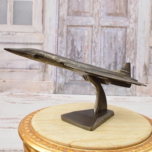 Cast Iron Model Aircraft Concorde - Airplane Classic Silver Model Toy - Plane Old School - Gift for Pilot