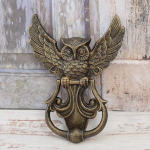 Cast Iron Door Knocker OWL - Art Nouveau Style - Door Decor - Home and Garden Decor - Vintage Knocker Animal - Fantastic gift