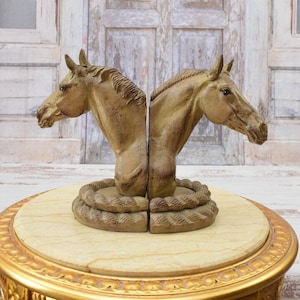 Cast Iron Horse Bookends: Equestrian Sculpture Paperweight