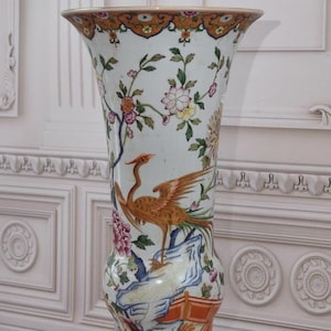Very Rare Porcelain Vase with Flowers Design - Flower Pot Porcelain - Bird and Floral Design - Flower Pot Home Decor - Gift for Your Beloved