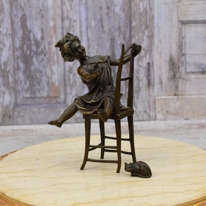 Baby Girl with Funny Cat - Young Girl on Chair - Shower Gift Idea - Umberto Boccioni - Home Decor - Gift Idea