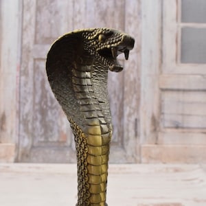 Brass Walking Stick - Snake Cobra - Gift for Grandfather Father Aluminium Cane - Handmade Gift - Art Work