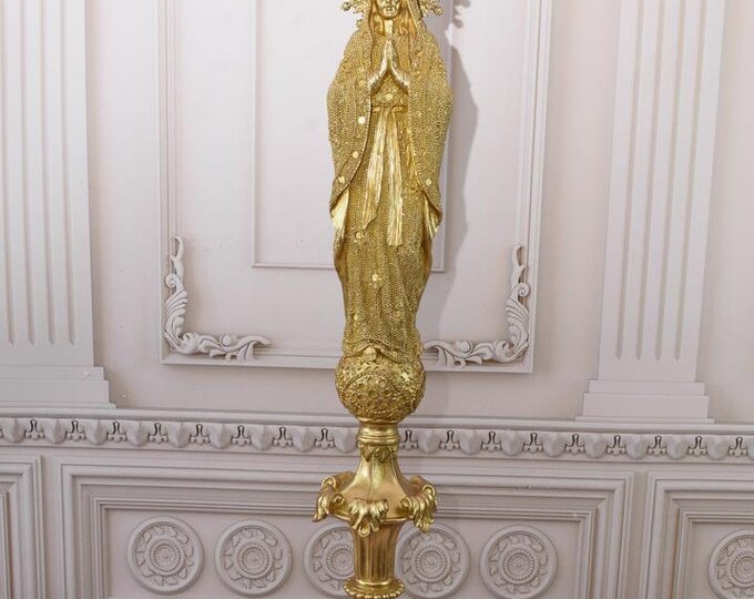 Large sculpture of Our Lady of Ostrobramka - Figurine of the Madonna - Statue of the Mother of Jesus - Chapel decoration - Church Figurine