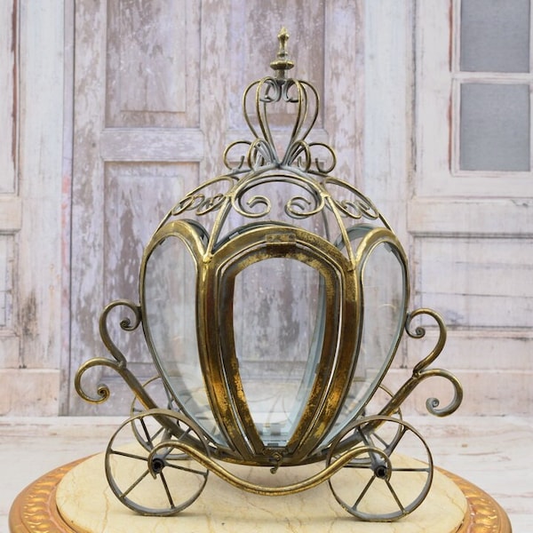 Incroyable lanterne en métal - Lampe carrosse à bougie - Lanterne décorée avec des fenêtres en verre - Cadeau de luxe pour la maison et le jardin