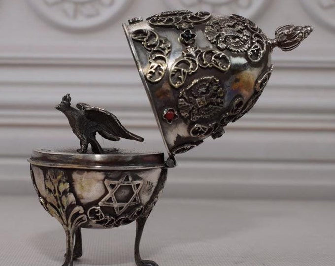 Antique Silver Tsar - Egg Silver - Unique Collector Item Silver - Art Work Silver - Imperial Russia Silver - Antique Egg - Home Decor
