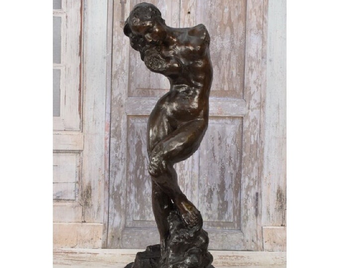 Very Large Statue - Rodin Woman Act Bronze Sculpture - Auguste Rodin Modernist Bronze-  Antique Bronze - Mature Content- Home Decor
