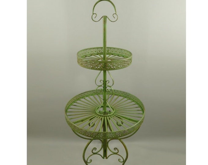 Amazing Large Green Wrought Iron Flower Rack - Garden Furniture Wrought - Table for Garden - Iron Pot Stand