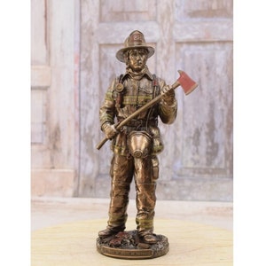 Hero Fireman It&#39;s A Hot One Firefighter - Firemen Hero&#39;s Figurine - Firefighter Sculpture - Handmade Gift - Home and Office Decor