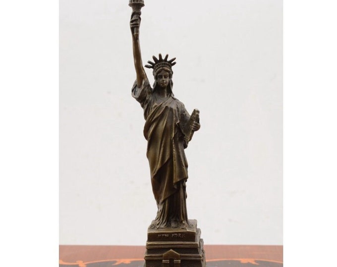 Amazing Bronze Statue of Liberty  - Sculpture New York - Liberty Art Work on Marble Base - Home Decor - Exclusive USA Gift Idea