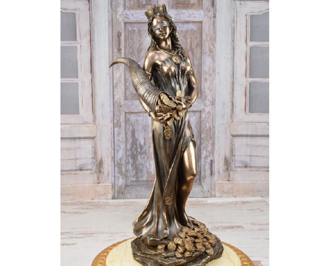 Very Large! Goddess Fortune Figurine - Tyche Luck Fortune Statue - Ancient Greek Goddess - Office Gift - Gift for Boss - Home Decor