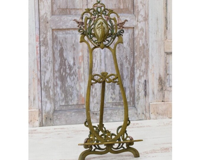 Restaurant Menu - Stand Book in Art Deco Style Cast Iron Easel Flower Flowers Gift Vintage Style