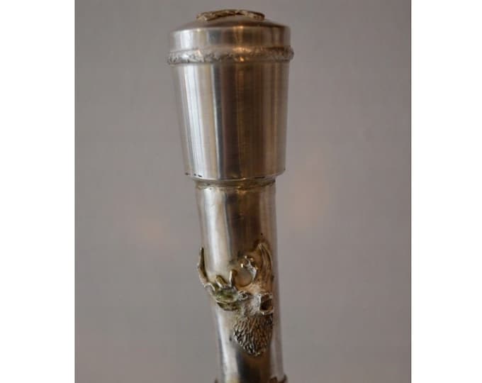 Polish Hunter Silver Walking Stick - Solid Wooden and Silver Cane - 12 lut Unique Hunter Silver - Hand Made Solid and Rare - Elegant Gift
