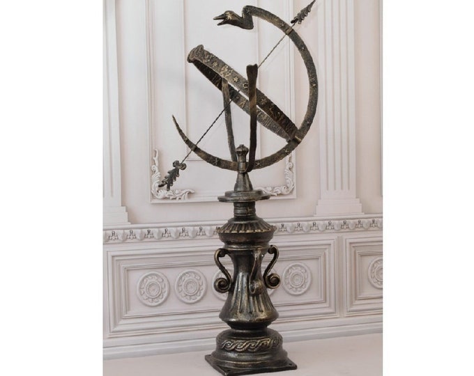Large 100 cm Cast Iron Sundial - Garden Decor Statue - Outdoor Sign - Garden Sundial Vintage Style - Exclusive Gift for Garden