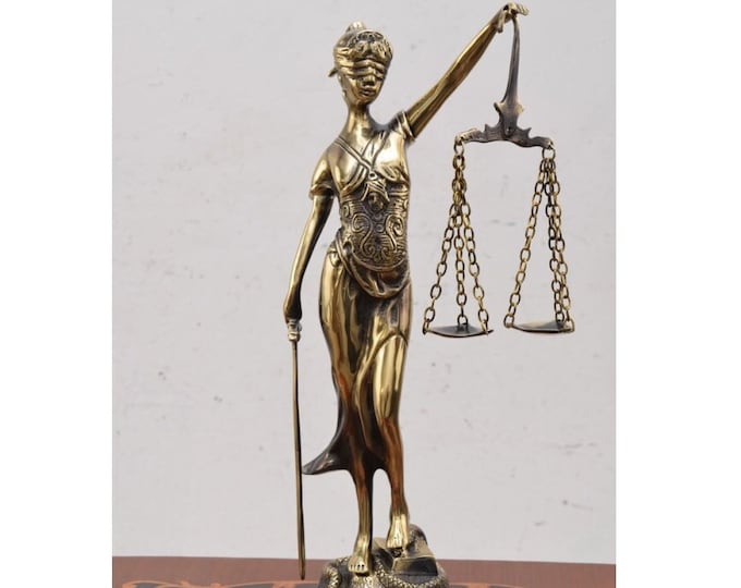 Brass Statue Justice - Amazing Polished Brass Statue - Beautiful Bronze Child with Bird - Sculpture Bronze - Richly Decorated for Garden