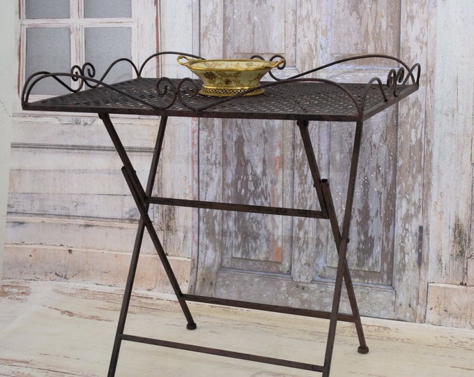 Decorative Flower Table - Garden Table - Coffee Brown Iron Flower Table - Amazing Garden Design - Home and Garden Decor - Gift Idea
