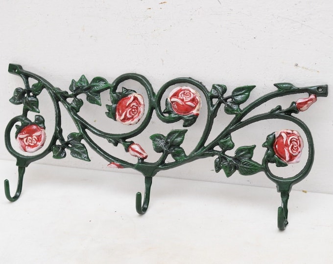Wall Hander Roses - Cast Ion Hook Rose - Colorfull Hook - Hanger for Jackets and Coats - Luxury Gift Idea
