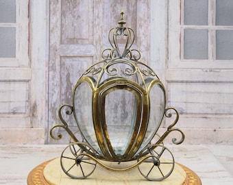 Amazing Metal Lantern - Candle Carriage Lamp - Decorated Lantern with Glass Windows - Luxury Gift for Home and Garden