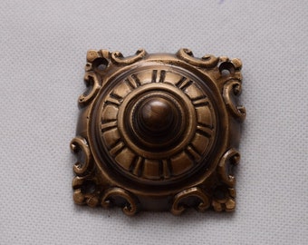 Polished Brass Door Bell Button: Elegant Art Deco Style