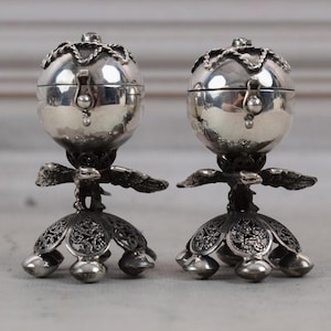 Set Silver Casket Old Salt and Pepper - BesaminJudaica Silver Russia 84 - Judaica Gift - Two Besamins Collector Item - Gift Idea