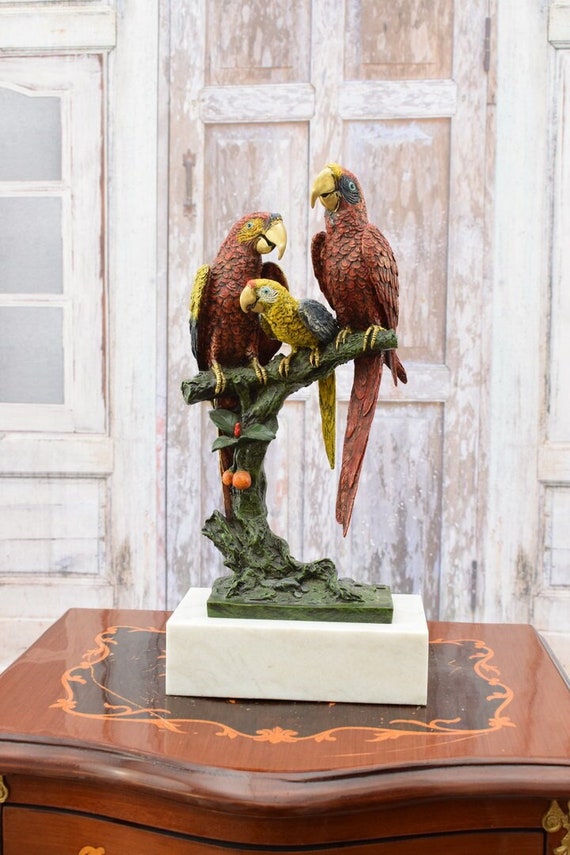 Statue de perroquet décorative - bleu pétrole/vert (Gebraucht) in Le