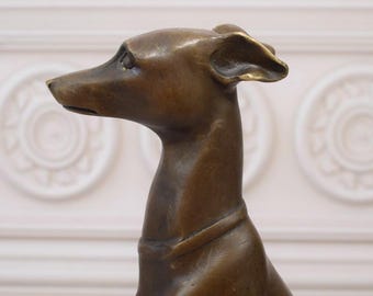 ブロンズ製グレイハウンドの置物：高級犬彫刻、アート装飾 - Etsy 日本