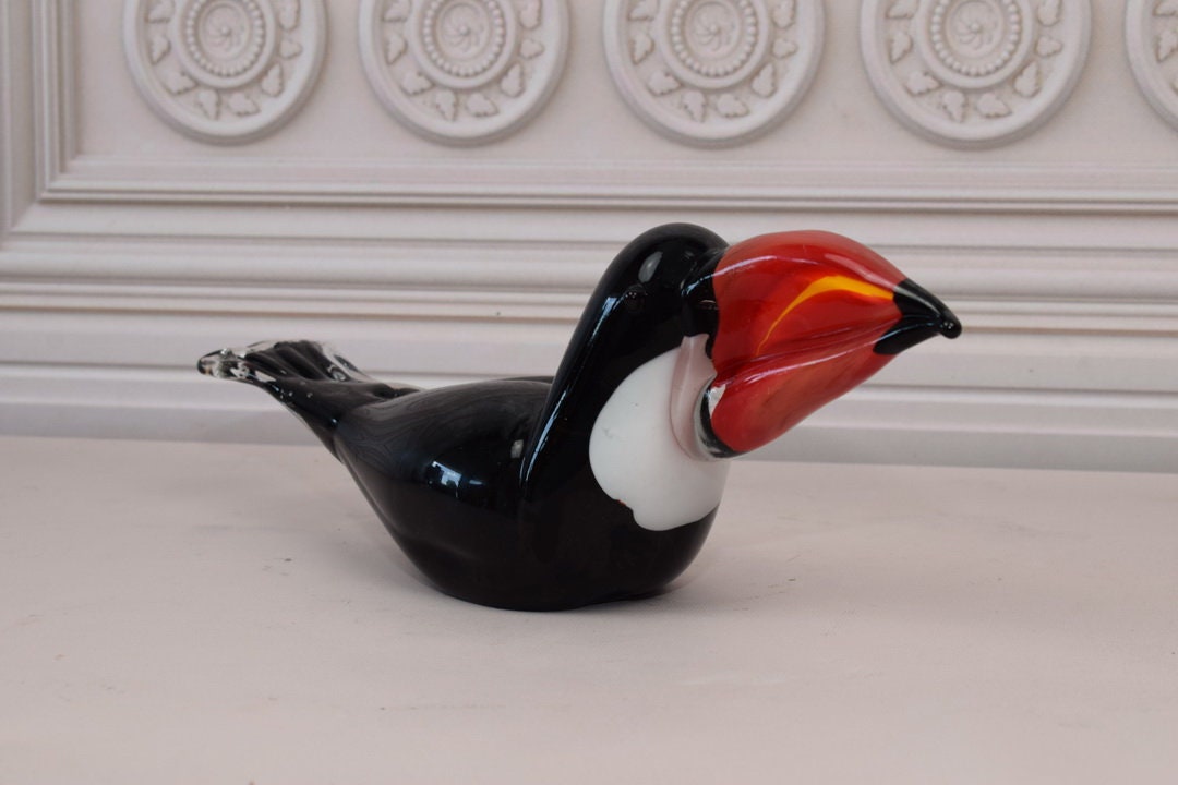Amazing Tucan Murano Glass - Handcrafted Murano Style - Murano Statue ...