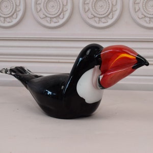 Amazing Tucan Murano Glass - Handcrafted Murano Style - Murano Statue - Glass Bird - Italian Glass - Gift from Venetian Home Decor