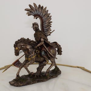 Polish Hussar on Horse Statue - Patriots Figurine - Solid Sculpture - Art Work Figure - Unique Gift for Patriots - Polish Statue Home Decor